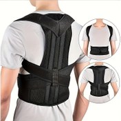 Resim Görünmez Sırt Desteği Kayışları ile Ergonomik Duruş Düzeltici, Ayarlanabilir Üst Sırt Standı ve Omuz Kemeri - Günlük Kullanım için Nefes Alabilen Konfor Tasarımı, Siyah, Sırt Düzeltici, Rahat Giyim, Güvenli Uygunluk Aksesuarı 