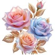 Resim Şık Çok Renkli Altın Gül 2D Düz Çıkartma Tasarımı - Kendinden Yapışkanlı Vinil Çıkartma Çamurluklar, Kamyonlar, Motosikletler, Dizüstü Bilgisayarlar İçin - Benzersiz Hediye Fikri, Motosiklet Çıkartması | Canlı Çıkartma | Dayanıklı Çıkartma, Araba 