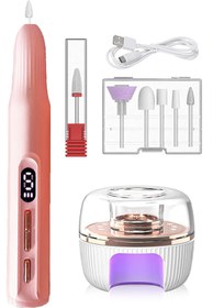 Resim MOBEE Şarjlı Tırnak Freze + UV Oje Kurutucu 9 Parça Set Şarjlı Tırnak Törpü Manikür Pedikür Seti 