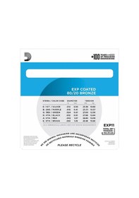 Resim D'addario Exp11 Light Coated 80/20 Akustik Gitar Teli 12-53 