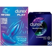 Resim Durex Titreşimli Anal Plug Tıkaç + Durex Maraton Geciktiricili Prezervatif 30'lu 