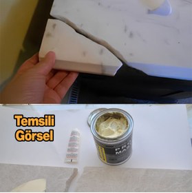 Resim Badem10 Granit Mermer Taş Fayans Çini Mozaik Beton Ahşap Yapıştırıcısı Polyester Sentetik Reçine 1000 Gram 