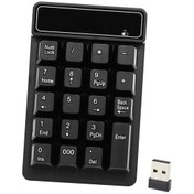 Resim 2.4ghz Kablosuz Sayısal Tuş Takımı Mekanik Hisli Sayısal Tuş Takımı Klavye 19 Tuş Usb Alıcısı Su Geç 