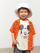 Resim LC Waikiki Polo Yaka Kısa Kollu Mickey Mouse Baskılı Erkek Bebek Gömlek 