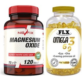 Resim Nevfix Magnesium Oxide 120 Tablet & Flx Omega 3-6-9 90 Tablet 