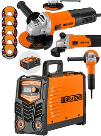 Resim Graizer Alman Mma 200 Amper Profesyonel Dijital Göstergeli Invertör Kaynak Makinesi + Avuç Taşlama Hediyeli 