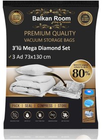 Resim Balkan Room Vakum Hurcu 3 Lü Mega Diamond Set Vakumlu Hurç Şeffaf 