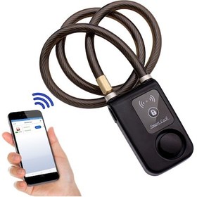 Resim Upway Hırsızlığa Karşı Anahtarsız Telefon Kontrollü Motorsiklet Bisiklet Alarmlı Sirenli Padlock Kilit Alarmlı 