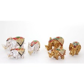 Resim Taşlı 3'lü Fil Figürü Model 4 