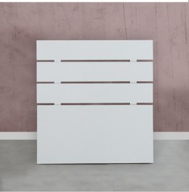 Resim Pasifichome Huga Tek Kişilik Beyaz Yatak Başlık 100 Cm / 100 Cm Baza Başlık 