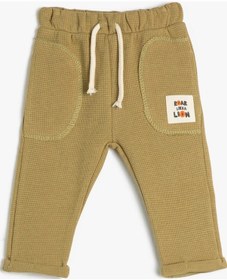 Resim Koton Eşofman Altı Beli Bağlamalı Cepli Dokumalı Pamuklu Yeşil 3smb40085tk 3smb40085tk770 Yeşil 