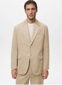 Resim MANGO Man Dar kesimli fitilli kadife blazer ceket 