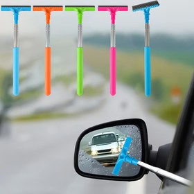 Resim 1 Adet Uzatılabilir Araba Cam Temizleme Süngeri ve Fırçası - Arka Görüş Aynaları için Taşınabilir Manuel Su Kazıyıcı, Elektriksiz Ergonomik Tasarım ile Ergonomik Saplı, Hızlı Temizlik için Dayanıklı Kıllar, Araç Temizlik Aksesuarları 