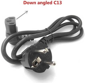 Resim C13 Power Kablo - 90 Derece L Uç - Dik Açılı - Standart Power Kablosu - 1.8 mt 
