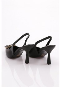 Resim Dgn 7072 Kadin G Harf Tokali Topuklu Ayakkabi Siyah 