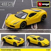 Resim BURAGO 1:64 Ölçekli Sarı Spor Araba Modeli - Gerçekçi Detaylara Sahip 3 İnçlik Alaşımlı Oyuncak Araba, Dört Tekerlekli Amortisör, Koleksiyoncular ve Gençler İçin İdeal, Mükemmel Doğum Günü veya Noel Hediyesi 