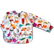 Resim Yorni 6-24ay, Zooo, Boyundan Cırtlı, Cepli Uzun Kollu Bebek Mama Önlüğü Çok Renkli 