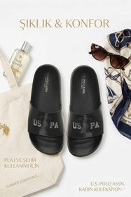 Resim U.S. Polo Assn. Kadın Siyah Terlik - Günlükj-Havuz Ve Plaj Terliği 