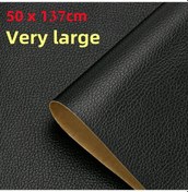 Resim Kalınlaşmış Kendinden Yapışkanlı Deri Tamir Mobilya Masa Kanepe Araba Koltuğu Black 50x137cm 