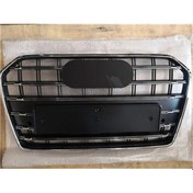 Resim Audi A6 Ön Panjur Krom Çerçeve Krom Çizgili Mat Siyah 9 Petek Tr Plakalık 2014-2019 