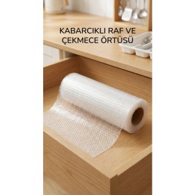 Resim MiraLive Şeffaf Kaydırmaz Dolap Içi Raflık Örtüsü 45X300 cm Koruyucu Pvc Malzeme 