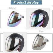 Resim Geeksen Açık Yüz Kask Vizörü Motosiklet Kaskı Kabarcık Camı 3-çıtçıtlı Kabarcık Rüzgar Kalkanı Vizörü 