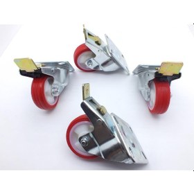 Resim Uygur Termokauçuk Frenli Teker 80 Mm 4 Adet Toplam 480 Kg Taşır 