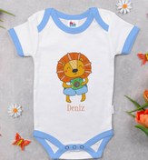 Resim BK Kids Kişiye Özel Mavi Bebek Body Zıbın - Model 155 