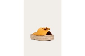 Resim Bueno Shoes Sarı Deri Kadın Dolgu Topuklu Terlik 