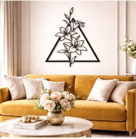 Resim Modern Çiçek Metal Duvar Tablosu 