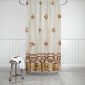 Resim Zethome Banyo Perdesi 2x110x200 Çift Kanat Duş Perdesi Halka Hediyeli Duşakabin Perdesi 4860 