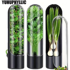 Resim YUHUPHYLLIC 3 adet Siyah Kapaklı Şeffaf Plastik Sebze Saklama Kapları - Bitkiler, Yeşiller ve Taze Ürünlerin Korunması İçin Mükemmel, Tekrar Kullanılabilir ve Klipsli Tasarım, Mutfak, Kamp ve Karavan Kullanımı İçin İdeal, Kamp Gereksinimleri | Modern Mutfak Eşyaları | Dayanıklı Plastik 