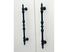 Resim Koldoor Şehzade Mat Siyah Mobilya Dolap Mutfak Çekmece Kulpu 128 mm ( 12,8 cm ) 10 Adet 