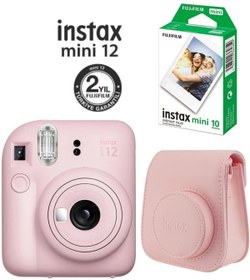Resim Fujifilm Instax Mini 12 Pembe Fotoğraf Makinesi 10'lu Film ve Çantalı Seti 98 