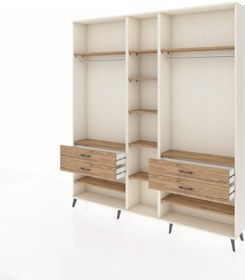 Resim Arges Dolap 11 Raflı 4 Çekmeceli 2 Askılı 220x30x243 Aytaşı-çam/çam Atlas Çam/atlas Çam 