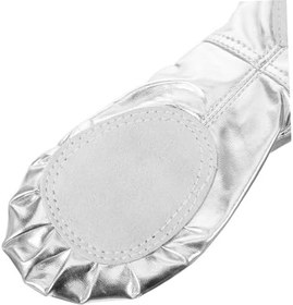 Resim Erkek Kız Için Kaymaz Pu Deri Bale Ayakkabısı Gümüş Renk Yoganız Ve Bale Pratiğiniz İçin Rahat Ve Denge Sağlayan Tasarım 