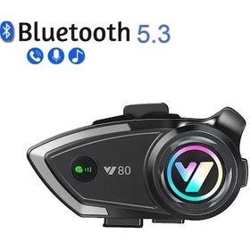 Resim Y80 Motosiklet Kask Kulaklık Intercom Işıklı Motorsiklet Interkom.gzpde 