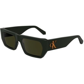 Resim Calvin Klein Jeans Ckj 24625s 309 55 Unisex Dikdörtgen Yeşil Kemik Güneş Gözlüğü Yeşil 