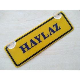 Resim Dekor Sarı Plaka - Haylaz 22x7.5cm Vantuzlu Pleksi ,dekor Levha 