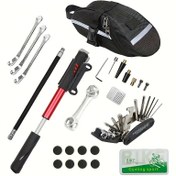 Resim Bisiklet Aracı Seti Hava Pompası Aracı Kutusu, Hava Pompası Lastik Tamir Kiti, Kendi İtişli Lastik Kombinasyon Aracı, Yapışmaz Lastik Tamir Kiti Bisikletler İçin 