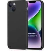 Resim Matte Silicone Apple Iphone 14 Plus Kılıf Siyah Microsonic
