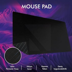 Resim MP07-24x33 Ofis Ve Gaming Mousepad | Kaymaz Taban, Oyuncu Gamepad, Ev, Ofis, Oyun Için (Siyah) 