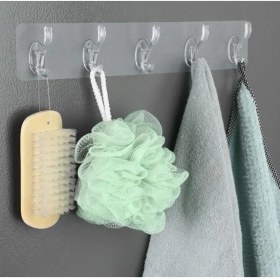 Resim Ay House Tek Parça Kendinden Yapışkanlı 5 Kancalı Askı 