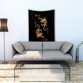 Resim Twin Tigers - Kaplanlı Duvar Örtüsü - 100 cm x 135 cm 