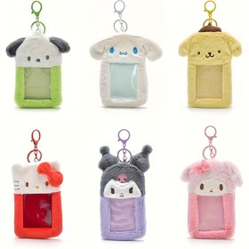 Resim Sanrio Cute Plush Cartoon Anime Kart Tutucu ve Koruyucu Kılıf - Taşınabilir Anahtarlık ve Badje Kılıfı, Yumuşak Fuzzy Malzeme, 6 Sevimli Hayvan Tasarımı (Ayı, Tavşan, Kaplan, Penguen, Köpek, Kedi) için Yemek Kartları, Ofis, Okul, Seyahat Depolama, Sevimli Kart Tutucu, Okul Gereçleri, Eğlenceli Tasarım, Dayanıklı Kumaş 