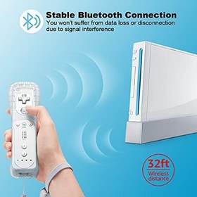 Resim Wii Controller 2'li Paket, Silikon Kılıf ve Bilek Kayışı ile Wii Uzaktan Kumanda, Wii Uzaktan Kumandaları Nintendo Wii ile Uyumlu - Beyaz 