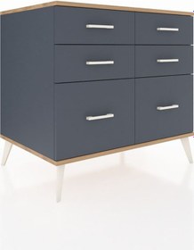Resim Kronos Şifonyer 6 Çekmeceli 88x59x80 Antrasit-çam/antrasit Çam/antrasit 