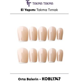 Resim 10'lu Ten Orta Balerin Kobl1747 Tekrar Kullanılabilir El Yapımı Protez Takma Tırnak M 