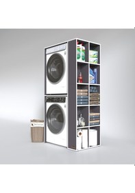 Resim Kenzlife Çamaşır-Kurutma Makinesi Dolabı Bolodenka Gri 180*090*60 Banyo Kapaksız Arkalıksız Çok Renkli 