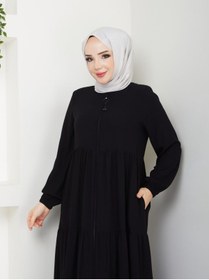 Resim SG SARİALGİYİM FIRFIR DETAYLI GENÇ TARZ YENİ SEZON RABİA KREP KUMAŞ YAZLIK İNCE FERACE 